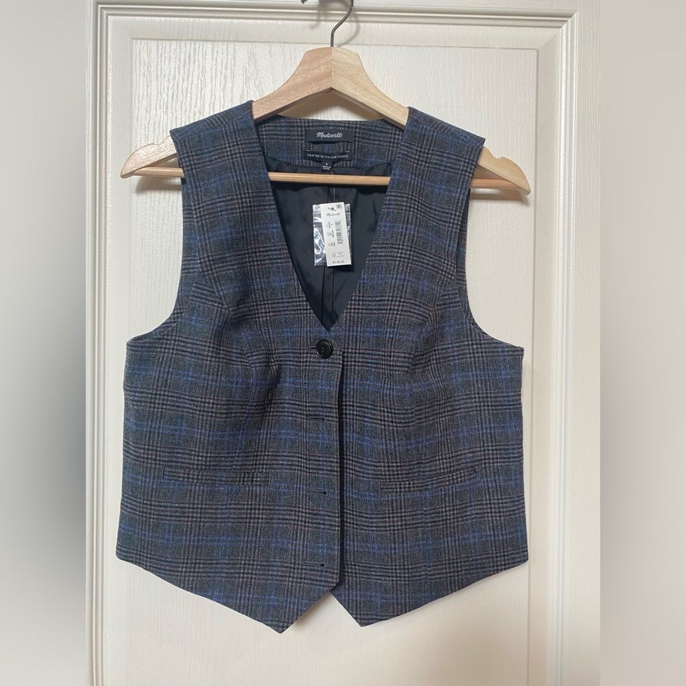 Womens Madewell Italian blend Fabric vest size 6